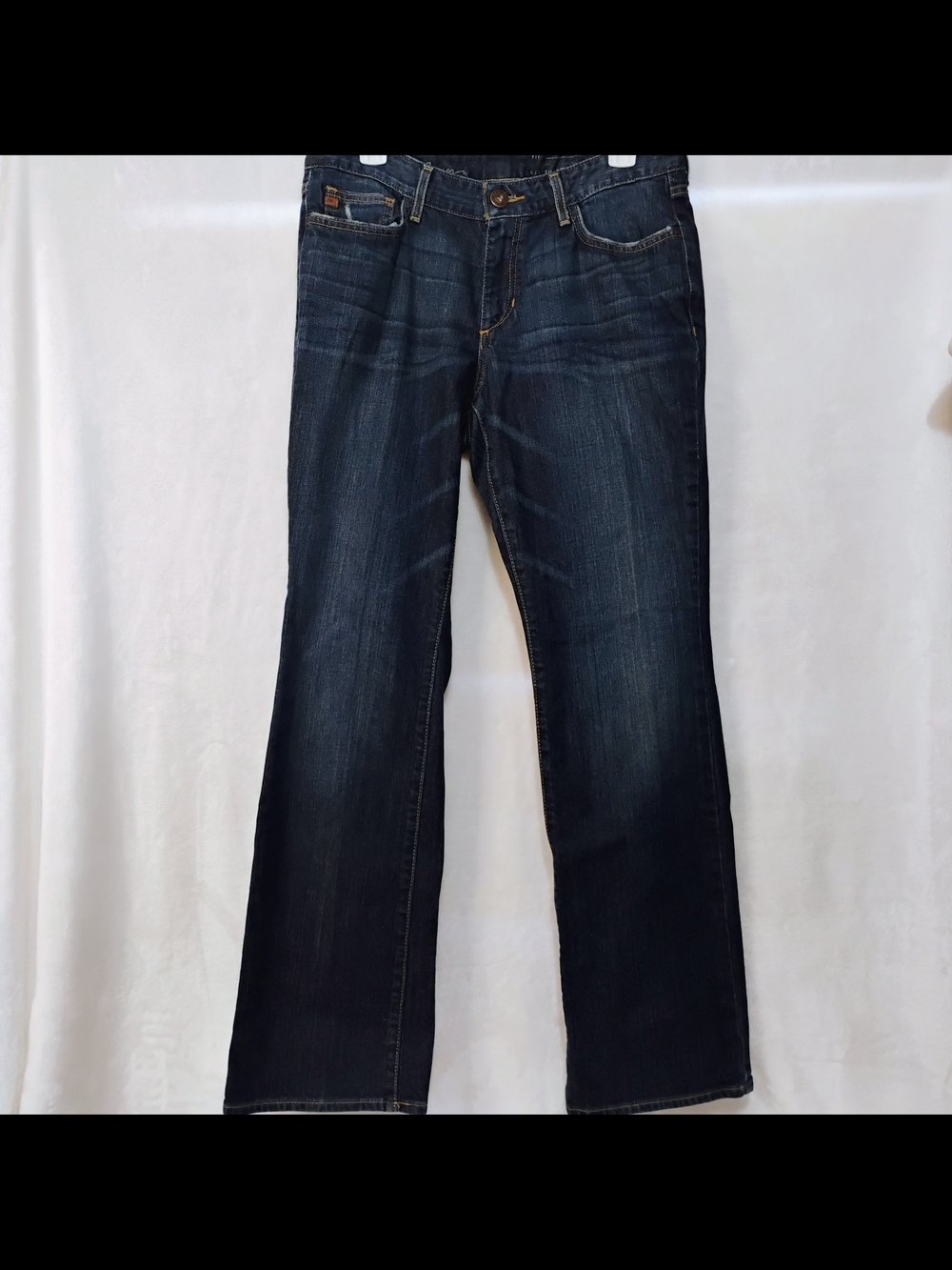 Eddie Bauer Womens 10 Curvy Bootcut Denim Blue Jeans Dark Wash R